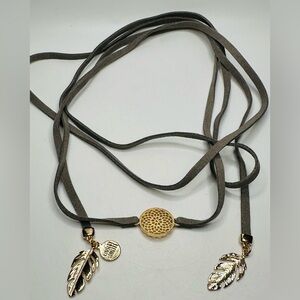 Kinsley Armelle Gray & Gold Wrap Necklace